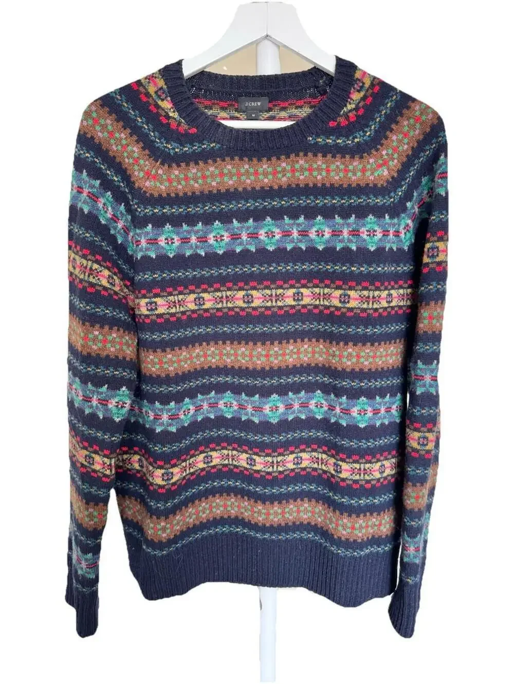 J Crew 100% Wool Sz M Mens Sweater Crewneck